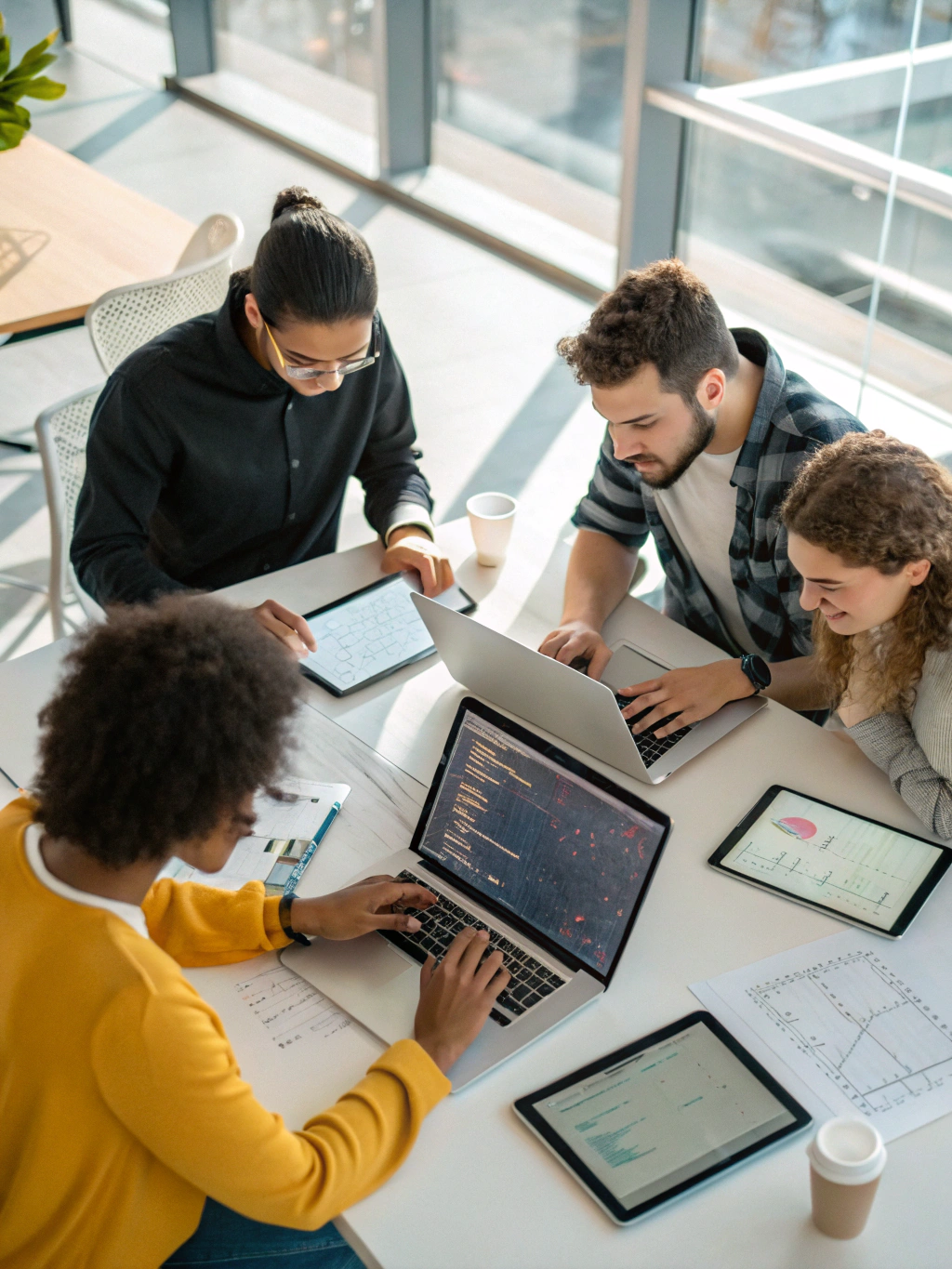 Developers collaborating at a weekend hackathon